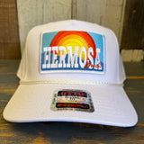 Hermosa Beach 72 & SUNNY 5 Panel Mid Profile Baseball Cap - White