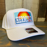 Hermosa Beach 72 & SUNNY 5 Panel Mid Profile Baseball Cap - White