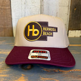 Hermosa Beach THE NEW STYLE 5 Panel Mid Profile Cap - Maroon/Khaki