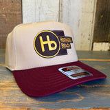 Hermosa Beach THE NEW STYLE 5 Panel Mid Profile Cap - Maroon/Khaki