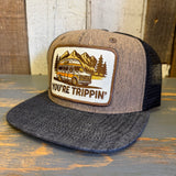 YOU'RE TRIPPIN' Snapback Trucker Hat - Denim/Cork