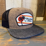 Hermosa Beach RETRO SUNSET Snapback Trucker Hat - Denim/Cork
