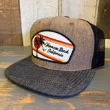 Hermosa Beach RETRO SUNSET Snapback Trucker Hat - Denim/Cork