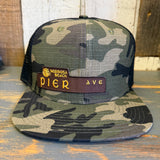 Hermosa Beach PIER AVE Snapback Trucker Hat - Woodland Camo