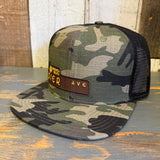 Hermosa Beach PIER AVE Snapback Trucker Hat - Woodland Camo