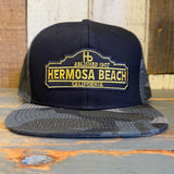Hermosa Beach ARE YOU ESTABLISHED? Snapback Trucker Hat - Gray Camo/Black
