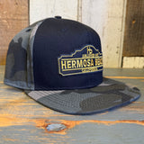 Hermosa Beach ARE YOU ESTABLISHED? Snapback Trucker Hat - Gray Camo/Black