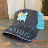 Hermosa Beach LIFEGUARD TOWER 6-Panel Herringbone - Charcoal/Seafoam