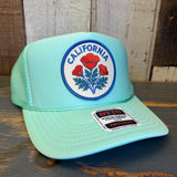 CALIFORNIA POPPY High Crown Trucker Hat - Seafoam Green