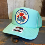 CALIFORNIA POPPY High Crown Trucker Hat - Seafoam Green