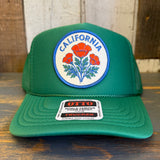 CALIFORNIA POPPY High Crown Trucker Hat - Kelly Green