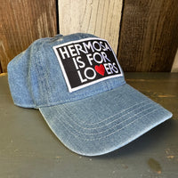 Hermosa Beach HERMOSA IS FOR LOVERS 6 Panel Low Profile Style Dad Hat - Light Blue Denim
