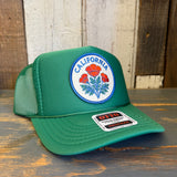 CALIFORNIA POPPY High Crown Trucker Hat - Kelly Green