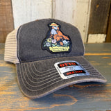 I THINK I LOVE YOU SMOKEY BEAR 6 Panel Low Profile Trucker Hat - Black/Khaki