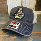 I THINK I LOVE YOU SMOKEY BEAR 6 Panel Low Profile Trucker Hat - Black/Khaki