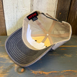I THINK I LOVE YOU SMOKEY BEAR 6 Panel Low Profile Trucker Hat - Black/Khaki