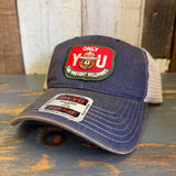 ONLY YOU CAN PREVENT WILDFIRES :: SMOKEY BEAR 6 Panel Low Profile Trucker Hat - Black/Khaki