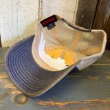 ONLY YOU CAN PREVENT WILDFIRES :: SMOKEY BEAR 6 Panel Low Profile Trucker Hat - Black/Khaki