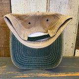 THE MOUNTAINS ARE CALLING 6 Panel Low Profile Trucker Hat - Dark Green/Khaki