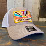 Hermosa Beach MUY HERMOSA 6 Panel Low Profile Mesh Back Trucker Hat - Khaki/White