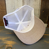 Hermosa Beach MUY HERMOSA 6 Panel Low Profile Mesh Back Trucker Hat - Khaki/White