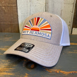 Hermosa Beach MUY HERMOSA 6 Panel Low Profile Mesh Back Trucker Hat - Khaki/White