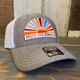 Hermosa Beach MUY HERMOSA 6 Panel Low Profile Mesh Back Trucker Hat - Charcoal Grey/White