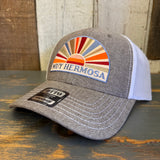 Hermosa Beach MUY HERMOSA 6 Panel Low Profile Mesh Back Trucker Hat - Charcoal Grey/White