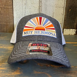 Hermosa Beach MUY HERMOSA 6 Panel Low Profile Mesh Back Trucker Hat - Black/White