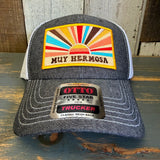 Hermosa Beach MUY HERMOSA 6 Panel Low Profile Mesh Back Trucker Hat - Black/White