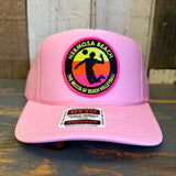 Hermosa Beach THE MECCA OF BEACH VOLLEYBALL High Crown Trucker Hat - Pink