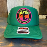 Hermosa Beach THE MECCA OF BEACH VOLLEYBALL High Crown Trucker Hat - Kelly Green