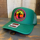 Hermosa Beach THE MECCA OF BEACH VOLLEYBALL High Crown Trucker Hat - Kelly Green