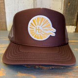 Hermosa Beach CLASSIC LOGO High Crown Trucker Hat - Brown