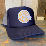Hermosa Beach CLASSIC LOGO High Crown Trucker Hat - Navy