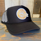 Hermosa Beach CLASSIC LOGO High Crown Trucker Hat - Black