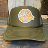 Hermosa Beach CLASSIC LOGO High Crown Trucker Hat - Olive
