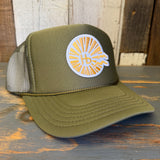 Hermosa Beach CLASSIC LOGO High Crown Trucker Hat - Olive