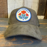 CALIFORNIA POPPY 6 Panel Corduroy Trucker Hat - Olive