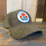 CALIFORNIA POPPY 6 Panel Corduroy Trucker Hat - Olive