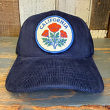 CALIFORNIA POPPY 6 Panel Corduroy Trucker Hat - Navy