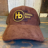 Hermosa Beach THE NEW STYLE 6 Panel Corduroy Trucker Hat - Brown