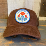 CALIFORNIA POPPY 6 Panel Corduroy Trucker Hat - Brown
