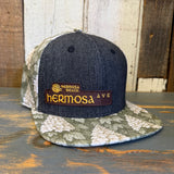 Hermosa Beach HERMOSA AVE Snapback Trucker Hat - Black Denim / Oakleaf Hydrangea