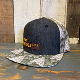 Hermosa Beach HERMOSA AVE Snapback Trucker Hat - Black Denim / Oakleaf Hydrangea
