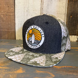 SOUTH BAY SURF CALIFORNIA (Multi Color Patch) Snapback Trucker Hat - Black Denim / Oakleaf Hydrangea