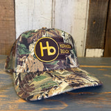 Hermosa Beach THE NEW STYLE Camouflage Mid Crown Mesh Back Snapback Trucker Hat - Loden Green/Brown