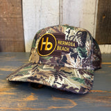 Hermosa Beach THE NEW STYLE Camouflage Mid Crown Mesh Back Snapback Trucker Hat - Loden Green/Brown