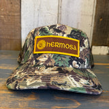 Hermosa Beach AS REAL AS THE STREETS Camouflage Mid Crown Mesh Back Snapback Trucker Hat - Loden Green/Brown