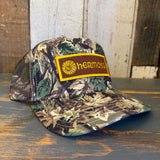 Hermosa Beach AS REAL AS THE STREETS Camouflage Mid Crown Mesh Back Snapback Trucker Hat - Loden Green/Brown